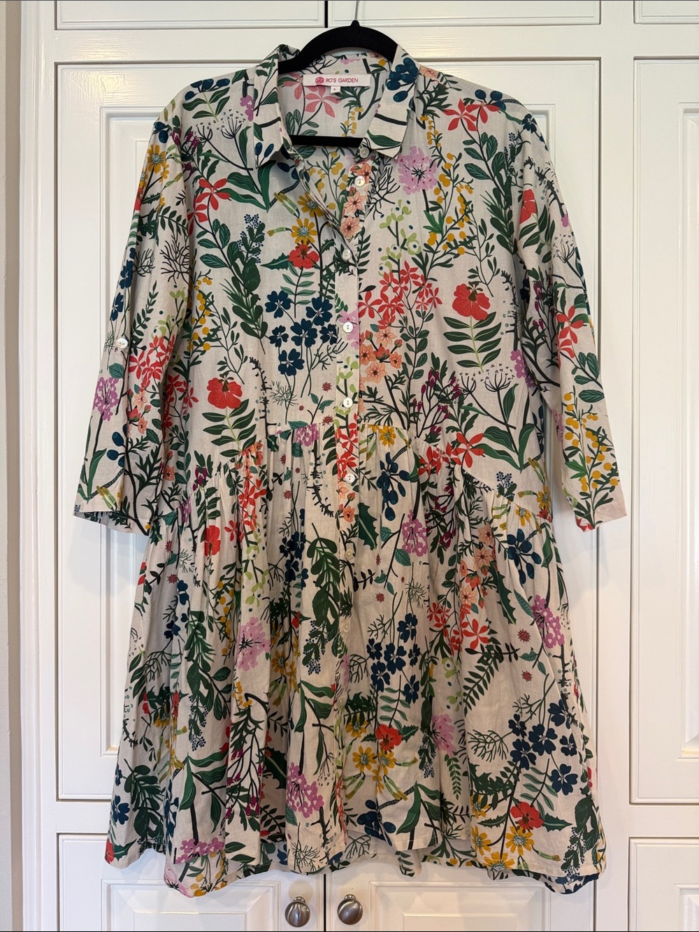Ro’s Garden Floral Button-Front Dress in Multi-EUC!